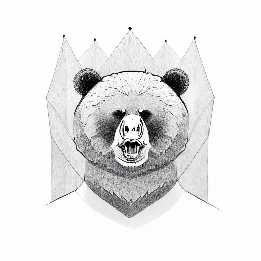 Crowned Bear tattoo design idea