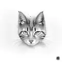 3 cats. Alpha, Que, and Yuki. Alpha is male, and Que and Yuki are female. Yuki is the mother of the two and is furry.  tattoo design idea