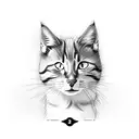 3 cats. Alpha, Que, and Yuki. Alpha is male, and Que and Yuki are female. Yuki is the mother of the two and is furry.  tattoo design idea