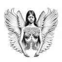 Crying angel tattoo design idea