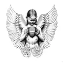 Crying angel tattoo design idea