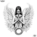 Crying angel tattoo design idea