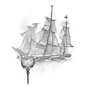 ships burning tattoo design idea