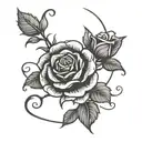 blackwork gothic rose tattoo design idea