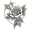 blackwork gothic rose tattoo design idea