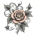 blackwork gothic rose tattoo design idea