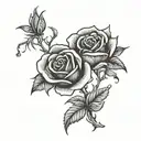 blackwork gothic rose tattoo design idea
