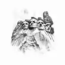 Mount Rushmore containing lebron James, Michael Jordan, Kobe Bryant, and Kevin Durant  tattoo design idea