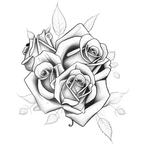 chupacabra with roses tattoo design idea