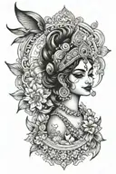 krishna cleavage  tattoo design idea