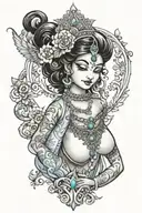 krishna cleavage  tattoo design idea