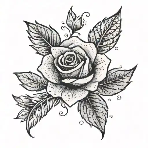first name aria rose tattoo design idea