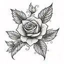 first name aria rose tattoo design idea