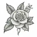 first name aria rose tattoo design idea