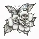 first name aria rose tattoo design idea