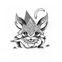 khinkali dumpling in a mountain as a treasure  tattoo design idea