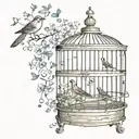 bird cage tattoo design idea