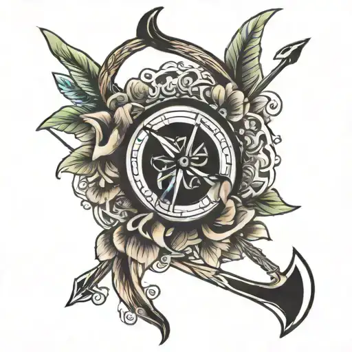 Bow and arrow tattoo design idea