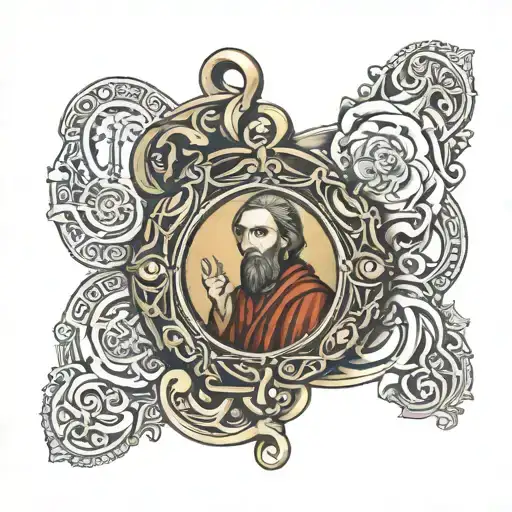 Saint Benedict Medal with Jesus Christ tattoo design idea