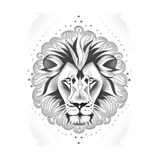 Lion eating hamburger tattoo design idea