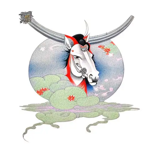 Centaur side view tattoo design idea