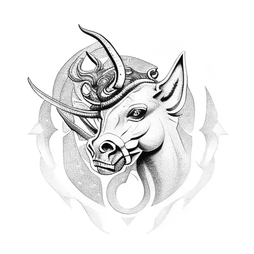 Centaur with Chiron symbol tattoo design idea