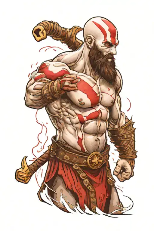 kratos god of war tattoo design idea
