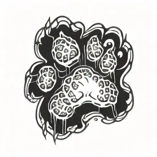 furious dog paw tattoo design idea