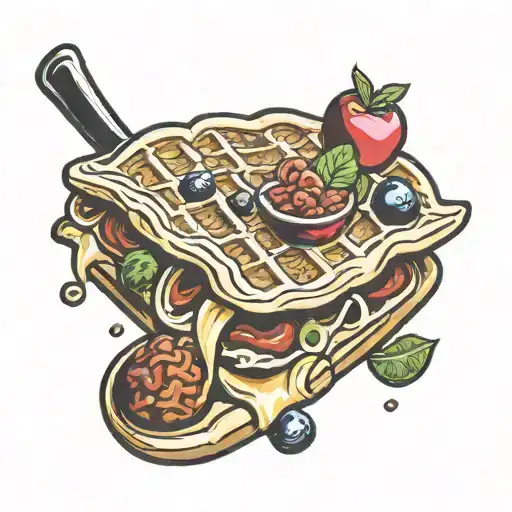 waffle taco tattoo design idea