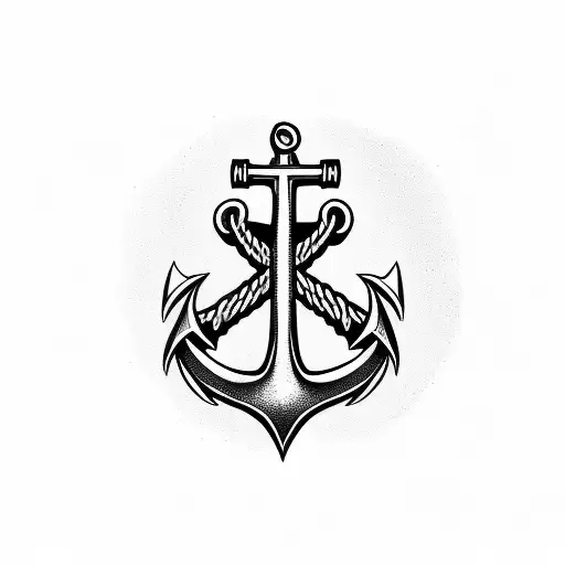 strength anchor female  tattoo design idea