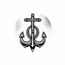 strength anchor female  tattoo design idea