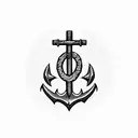 strength anchor female  tattoo design idea