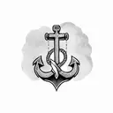 strength anchor female  tattoo design idea