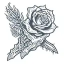 skeleton hand holding a rose tattoo design idea