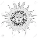 wave sun peace tattoo design idea