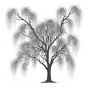 weeping willow tree growing tattoo design idea
