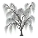 weeping willow tree growing tattoo design idea