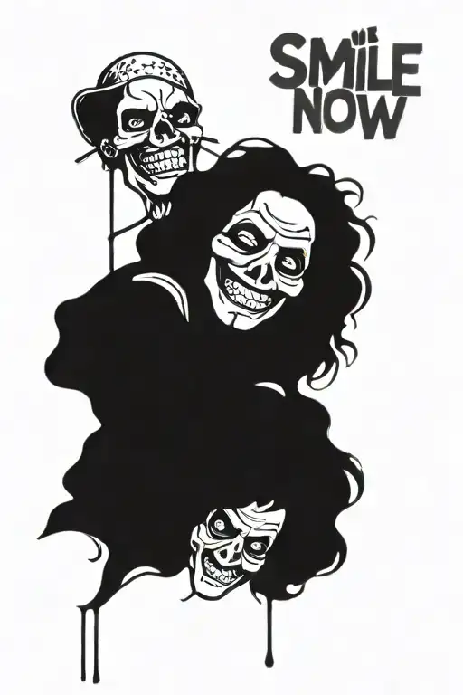 smile now cry later tattoo design idea