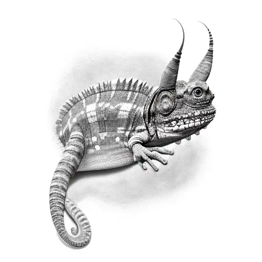 death chameleon tattoo design idea