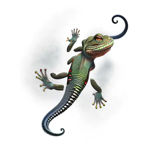 death gecko tattoo design idea