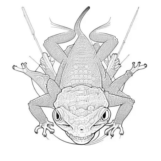death gecko tattoo design idea