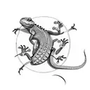 death gecko tattoo design idea