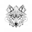 wolf with libra symbol and infinity symbol tattoo design idea
