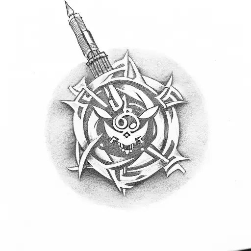 Full metal Alchemist Alchemy symbols seven deadly sins tattoo design idea