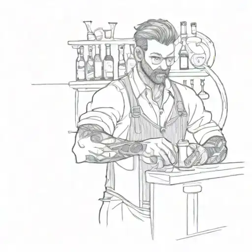 Bartender like spaider tattoo design idea