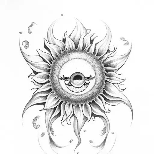 Sunflower, ocean, sun, roses, half sleeve  tattoo design idea