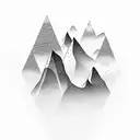 A mountain range with an abstract representation of a sales graph integrated into the design tattoo design idea