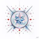 Chicago red star with light blue outline tattoo design idea