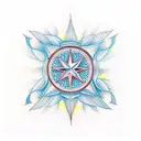 Chicago red star with light blue outline tattoo design idea