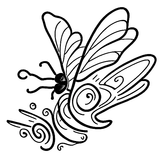 brontosaurus with butterfly  tattoo design idea